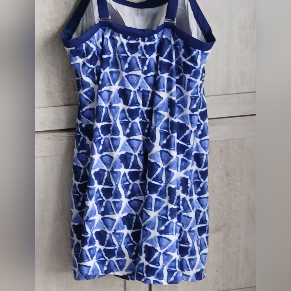 Blue Geometric Pattern Bathing Suit - image 4